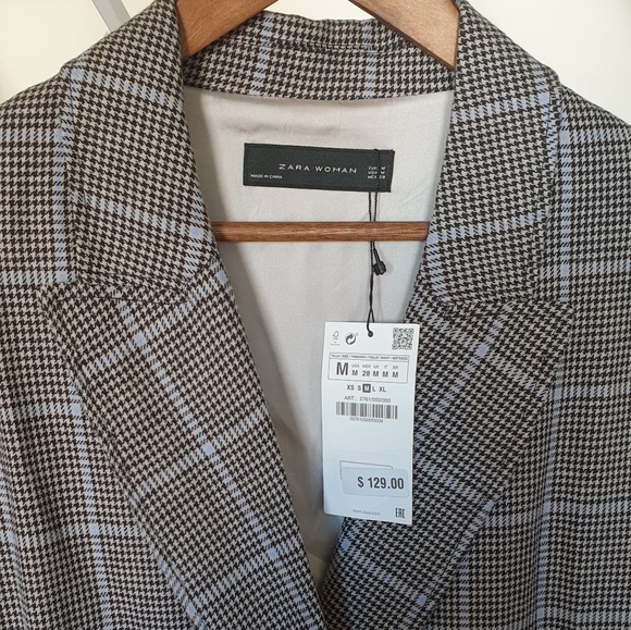NWT ZARA patch pockets Double-Breasted coat jacket - Picture 6 of 14